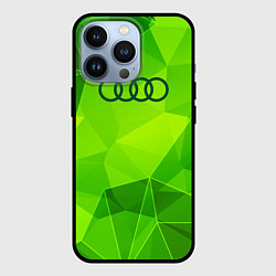 Чехол для iPhone 13 Pro Audi green poly, цвет: 3D-черный