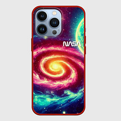 Чехол для iPhone 13 Pro Spiral galaxy - neon glow, цвет: 3D-красный