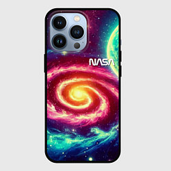 Чехол для iPhone 13 Pro Spiral galaxy - neon glow, цвет: 3D-черный