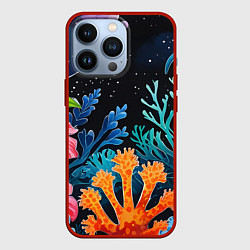 Чехол для iPhone 13 Pro Космические кораллы, цвет: 3D-красный