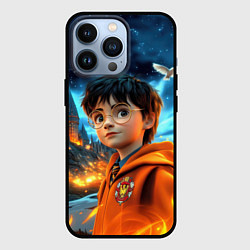 Чехол для iPhone 13 Pro Гарри Поттер огонь на фоне, цвет: 3D-черный