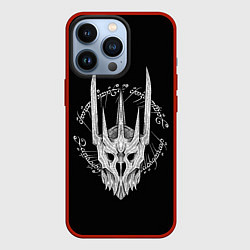 Чехол для iPhone 13 Pro Саурон и руны кольца Властелин колец, цвет: 3D-красный