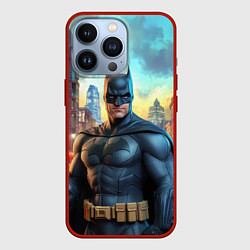 Чехол iPhone 13 Pro Бэтмен неоновый город