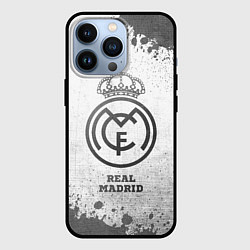 Чехол для iPhone 13 Pro Real Madrid - white gradient, цвет: 3D-черный