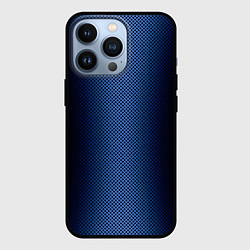 Чехол для iPhone 13 Pro Чёрно-синий градиент по центру текстура, цвет: 3D-черный