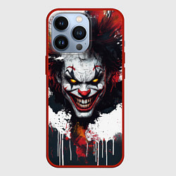 Чехол для iPhone 13 Pro Голова Джокера бело-черный стиль, цвет: 3D-красный