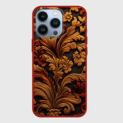 Чехол для iPhone 13 Pro Узоры в стиле Барокко, цвет: 3D-красный