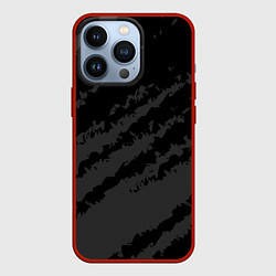 Чехол для iPhone 13 Pro The color is black and gray, цвет: 3D-красный