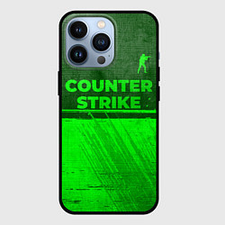 Чехол для iPhone 13 Pro Counter Strike - green gradient посередине, цвет: 3D-черный