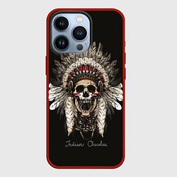 Чехол для iPhone 13 Pro Cherokee Indian, цвет: 3D-красный