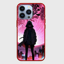 Чехол для iPhone 13 Pro Аниме и розовая луна, цвет: 3D-красный