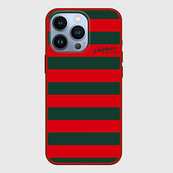 Чехол для iPhone 13 Pro Полосы Фредди Крюгера, цвет: 3D-красный