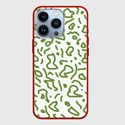 Чехол для iPhone 13 Pro Закорючки, цвет: 3D-красный