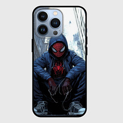 Чехол для iPhone 13 Pro Человек-паук в кедах, цвет: 3D-черный