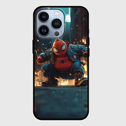 Чехол для iPhone 13 Pro Толстый человек-паук, цвет: 3D-черный