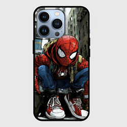 Чехол для iPhone 13 Pro Человек-паук в больших кедах, цвет: 3D-черный