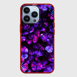 Чехол для iPhone 13 Pro Флуоресцентные цветы, цвет: 3D-красный