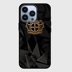 Чехол для iPhone 13 Pro Bayer 04 golden poly, цвет: 3D-черный