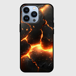 Чехол для iPhone 13 Pro Лава и разлом плит, цвет: 3D-черный