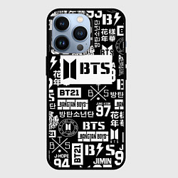 Чехол для iPhone 13 Pro Bangtan Boys pattern black, цвет: 3D-черный