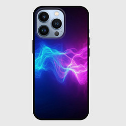 Чехол для iPhone 13 Pro Звуковая волна неоновый узор, цвет: 3D-черный