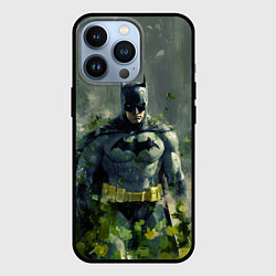 Чехол для iPhone 13 Pro Бэтмен зеленые краски, цвет: 3D-черный