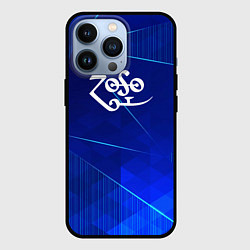 Чехол для iPhone 13 Pro Led Zeppelin blue poly, цвет: 3D-черный