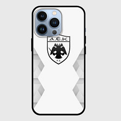 Чехол для iPhone 13 Pro AEK Athens white poly, цвет: 3D-черный