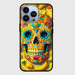 Чехол для iPhone 13 Pro Красочный летний паттерн с черепом - нейроарт, цвет: 3D-черный