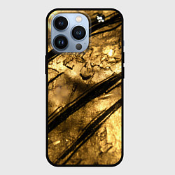 Чехол для iPhone 13 Pro Золото с черной текстурой, цвет: 3D-черный