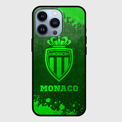 Чехол для iPhone 13 Pro Monaco - green gradient, цвет: 3D-черный