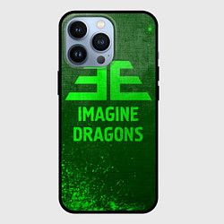 Чехол для iPhone 13 Pro Imagine Dragons - green gradient, цвет: 3D-черный