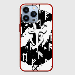 Чехол для iPhone 13 Pro Doom символы краски, цвет: 3D-красный