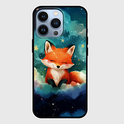 Чехол для iPhone 13 Pro Лисенок на облаках, цвет: 3D-черный