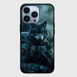 Чехол для iPhone 13 Pro Волк солдат, цвет: 3D-черный