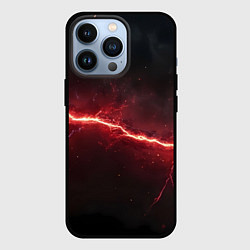 Чехол для iPhone 13 Pro Красная линия - молния, цвет: 3D-черный