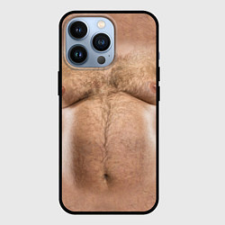 Чехол для iPhone 13 Pro Волосатое тело толстяка, цвет: 3D-черный