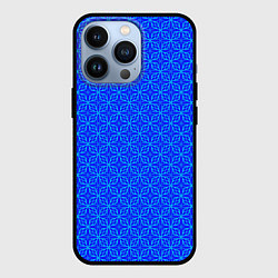 Чехол для iPhone 13 Pro Сине-голубой геометичный узор, цвет: 3D-черный