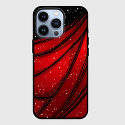 Чехол для iPhone 13 Pro Красно-черная текстура с белыми точками, цвет: 3D-черный