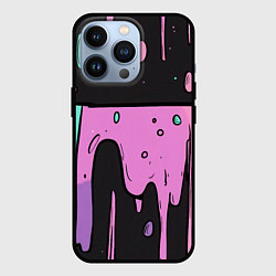Чехол для iPhone 13 Pro Стекающая краска текстура, цвет: 3D-черный