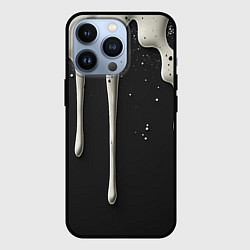 Чехол для iPhone 13 Pro Белая слизь текстура, цвет: 3D-черный