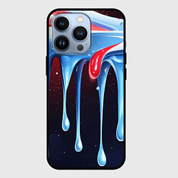Чехол для iPhone 13 Pro Синие и красные слизи текстура, цвет: 3D-черный