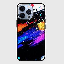Чехол iPhone 13 Pro Разноцветные блестящие кляксы - текстура