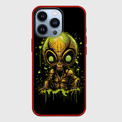Чехол для iPhone 13 Pro Пришелец в зеленой жиже, цвет: 3D-красный