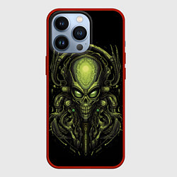 Чехол для iPhone 13 Pro Зеленый чужой, цвет: 3D-красный