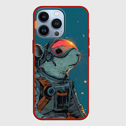 Чехол для iPhone 13 Pro Грызун космонавт, цвет: 3D-красный