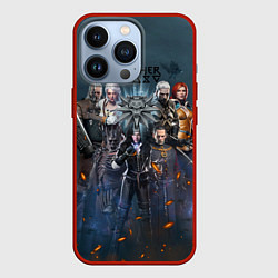 Чехол для iPhone 13 Pro Ведьмак герои, цвет: 3D-красный