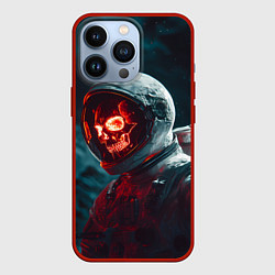 Чехол для iPhone 13 Pro Череп космонавта красного цвета, цвет: 3D-красный