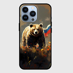 Чехол для iPhone 13 Pro Русский медведь в поле, цвет: 3D-черный
