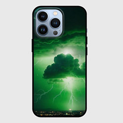 Чехол для iPhone 13 Pro Зелёный гром, цвет: 3D-черный